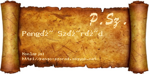 Pengő Szórád névjegykártya